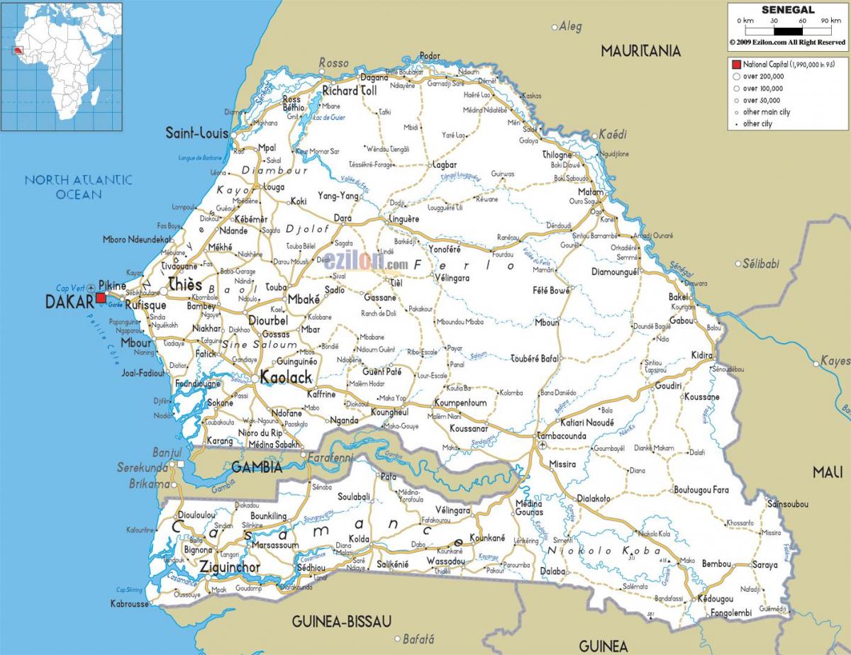 Senegal casamance мапа