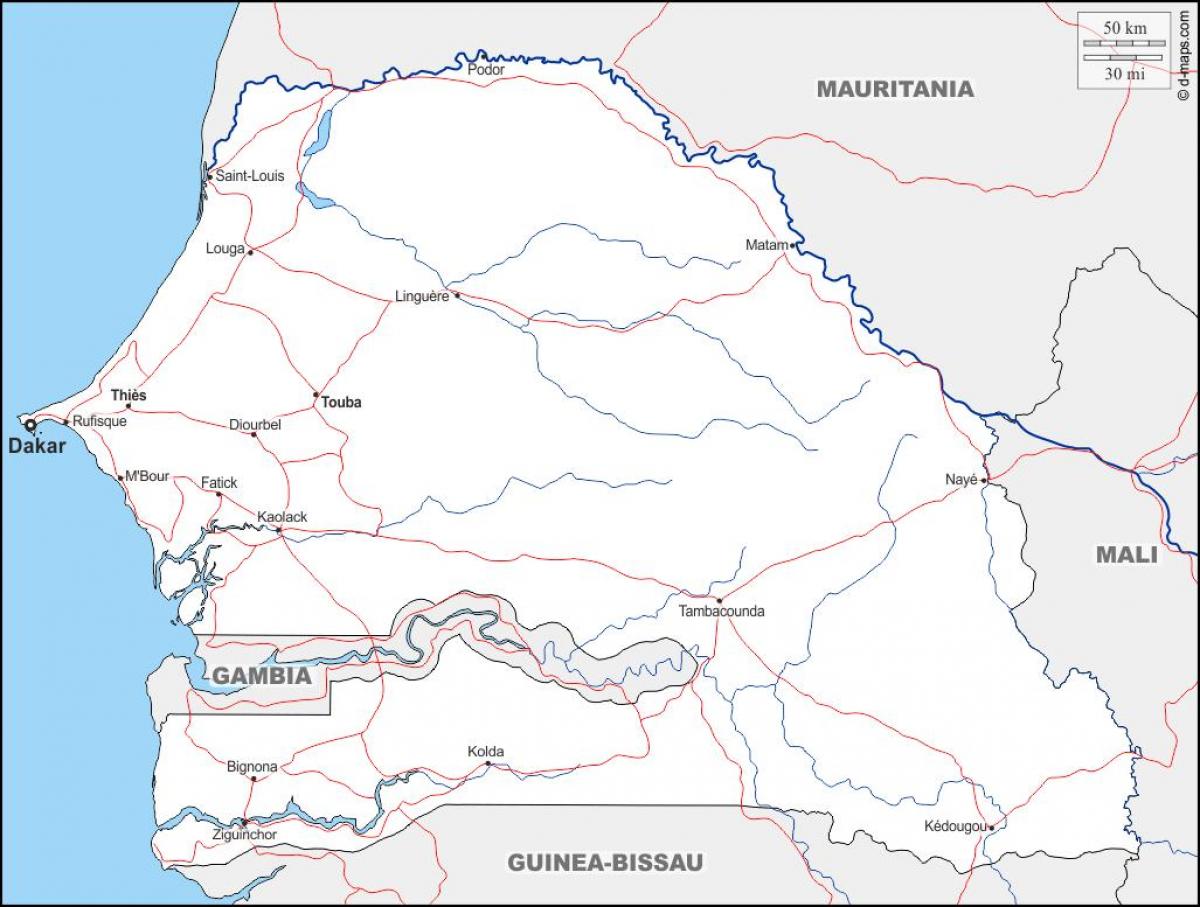 карта на touba Senegal