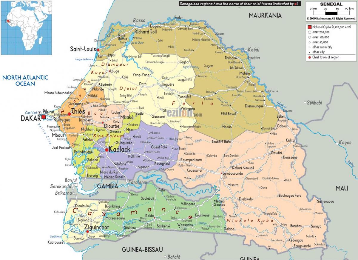 Senegal земја во мапата на светот