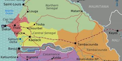 Карта на Senegal политички