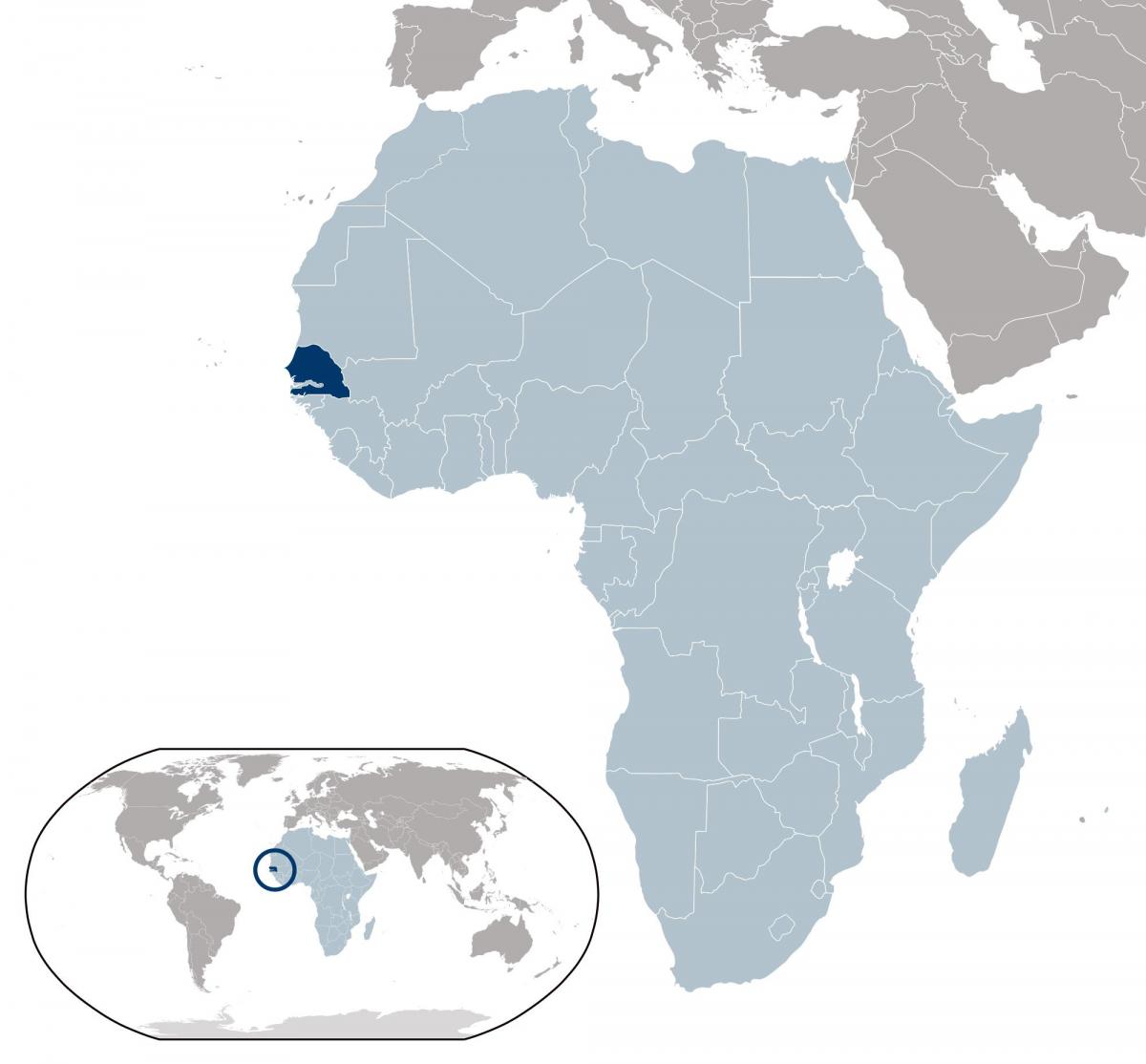 карта на Senegal локација на светот