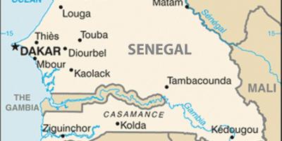Карта на Senegal и околните земји
